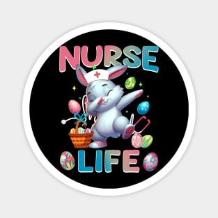 Cute Nurse Life Dabbing Easter Bunny Magnet